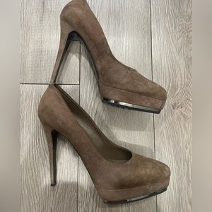 Le Silla platform high heels suede brown shoes 39